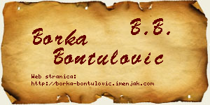 Borka Bontulović vizit kartica